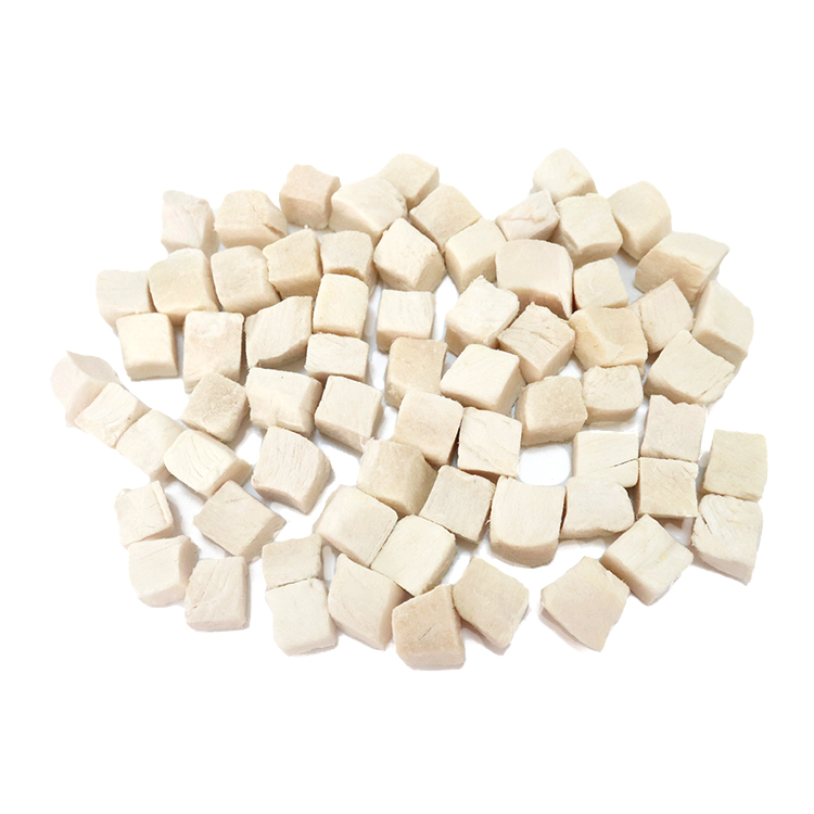 Freeze-dried chicken cubes